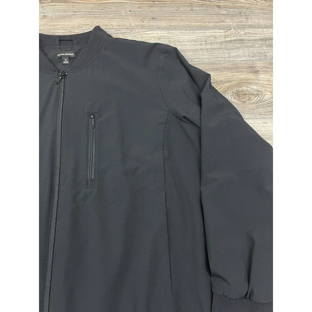 Banana Republic Mens XL Jacket All Day Everyday Black Stretch Preppy Dk Academia
